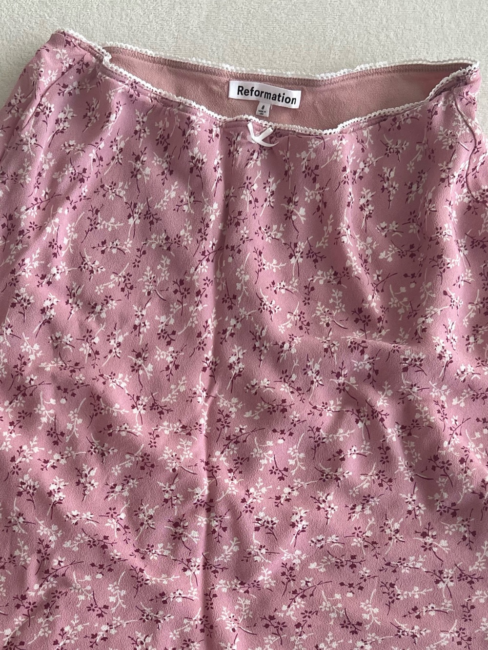 Reformation Elle Skirt in Pink Floral - Picture 5 of 6